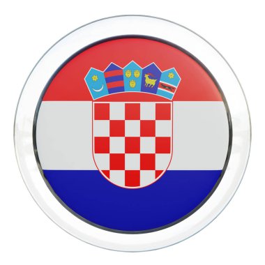 Croatia 3d textured glossy circle flag