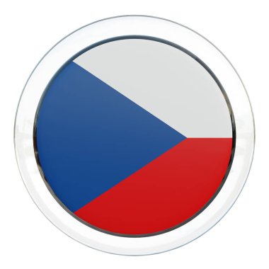 Czech Republic 3d textured glossy circle flag