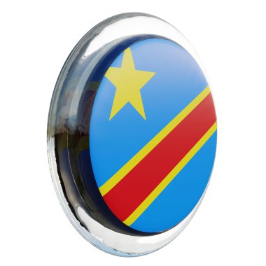 Democratic Republic of Congo 3d textured glossy circle flag