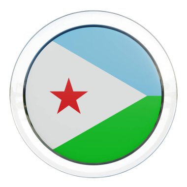 Djibouti 3d textured glossy circle flag
