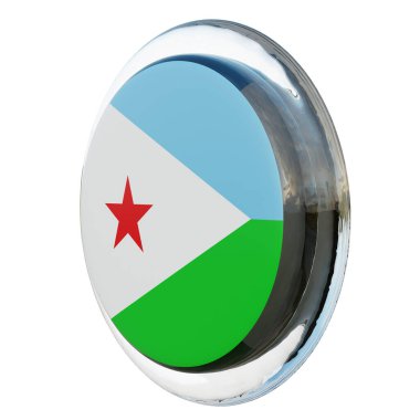 Djibouti 3d textured glossy circle flag