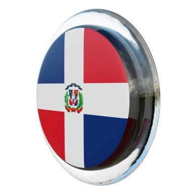 Dominican Republic 3d textured glossy circle flag