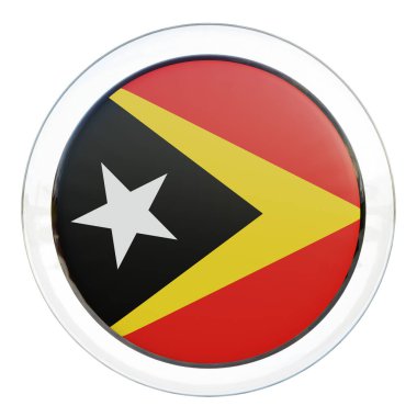 East Timor 3d textured glossy circle flag