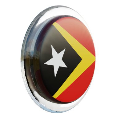 East Timor 3d textured glossy circle flag