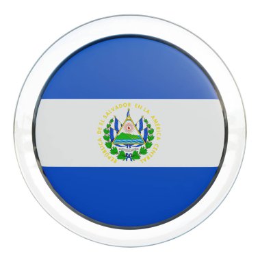 El Salvador 3d textured glossy circle flag