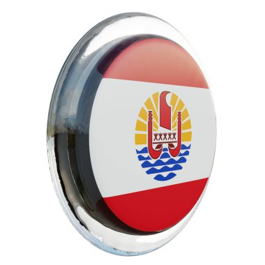 French Polynesia 3d textured glossy circle flag