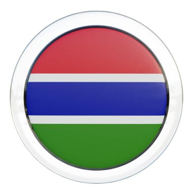 Gambia 3d textured glossy circle flag