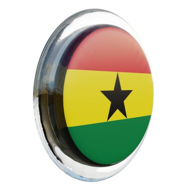 Ghana 3d textured glossy circle flag