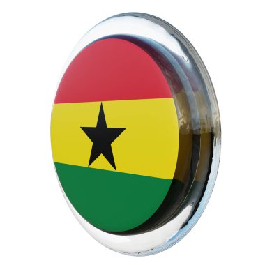 Ghana 3d textured glossy circle flag