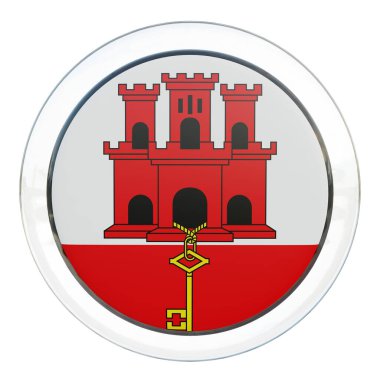 Gibraltar 3d textured glossy circle flag