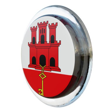 Gibraltar 3d textured glossy circle flag