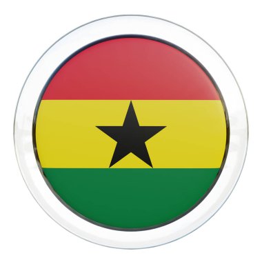 Ghana 3d textured glossy circle flag