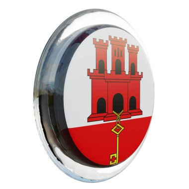 Gibraltar 3d textured glossy circle flag