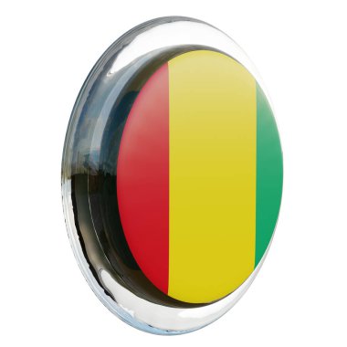 Guinea 3d textured glossy circle flag