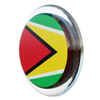 Guyana 3d textured glossy circle flag