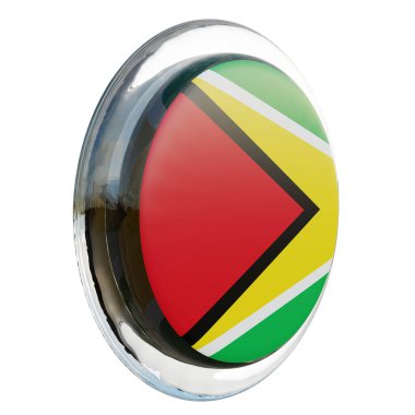 Guyana 3d textured glossy circle flag