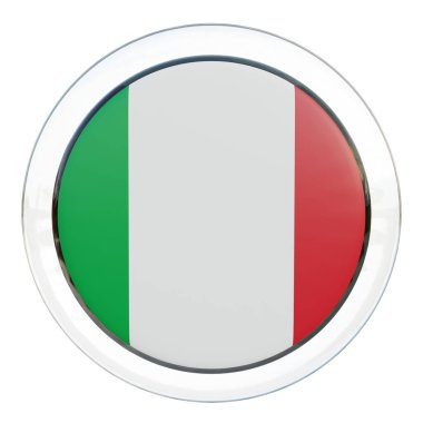 Italy 3d textured glossy circle flag