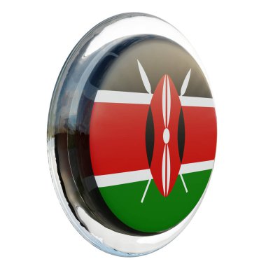 Kenya 3d textured glossy circle flag