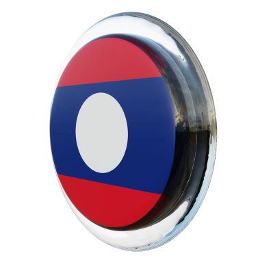Laos 3d textured glossy circle flag