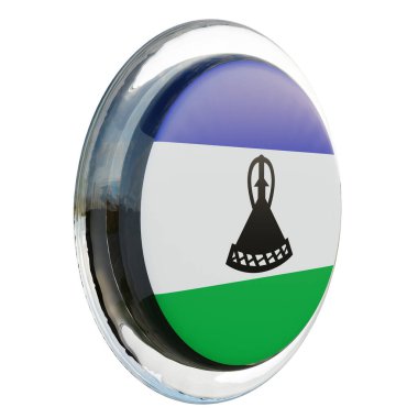 Lesotho 3d textured glossy circle flag