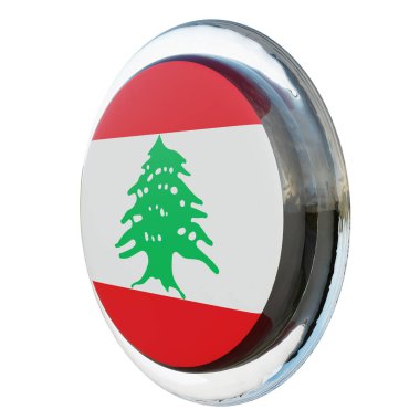 Lebanon 3d textured glossy circle flag