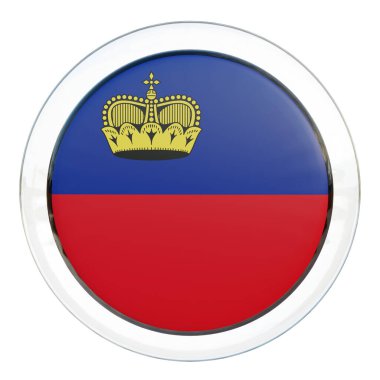 Liechtenstein 3d textured glossy circle flag