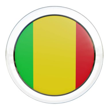 Mali 3d textured glossy circle flag