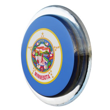 Minnesota 3d textured glossy circle flag