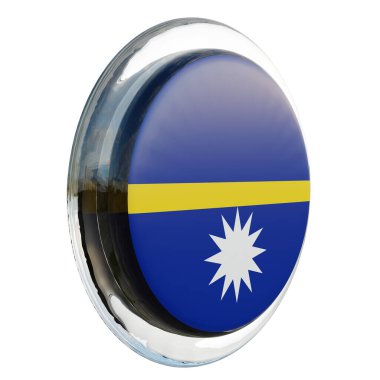 Nauru 3d textured glossy circle flag