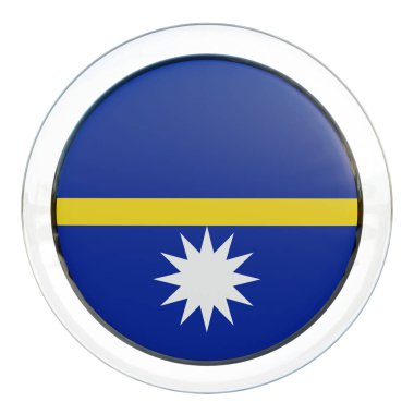 Nauru 3d textured glossy circle flag