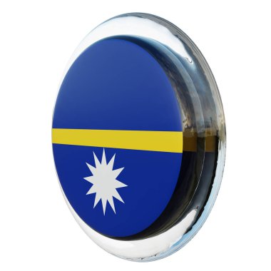 Nauru 3d textured glossy circle flag