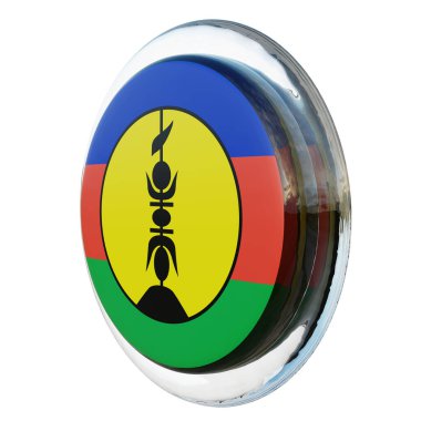 New Caledonia 3d textured glossy circle flag