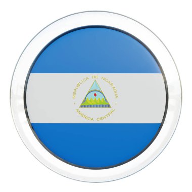 Nicaragua 3d textured glossy circle flag
