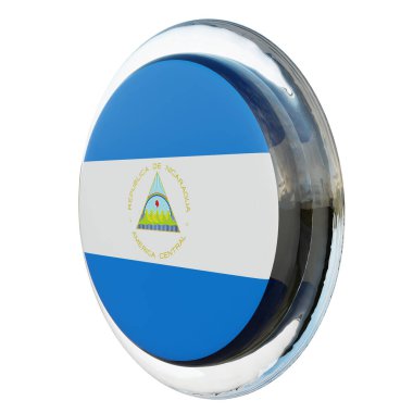 Nicaragua 3d textured glossy circle flag