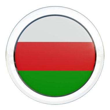 Oman 3d textured glossy circle flag