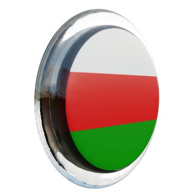 Oman 3d textured glossy circle flag