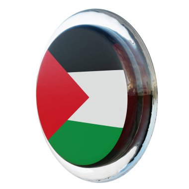Palestine 3d textured glossy circle flag