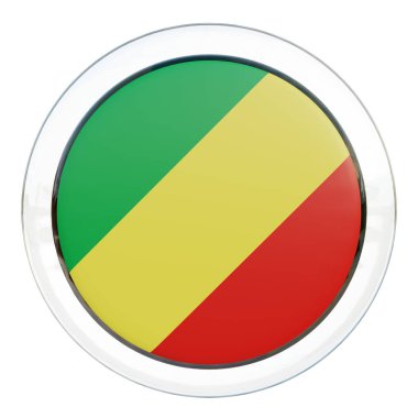 Republic of Congo 3d textured glossy circle flag