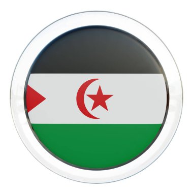 Sahrawi Arab Democratic Republic 3d textured glossy circle flag