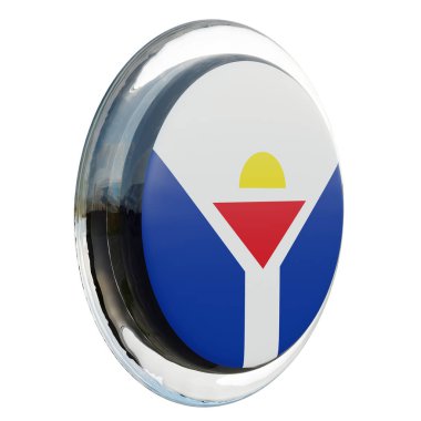 Saint Martin 3d textured glossy circle flag