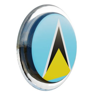 Saint Lucia 3d textured glossy circle flag