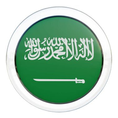 Saudi Arabia 3d textured glossy circle flag