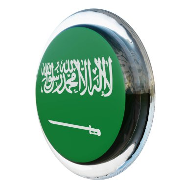 Saudi Arabia 3d textured glossy circle flag