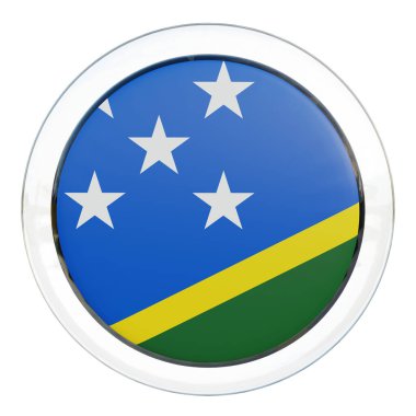 Solomon Islands 3d textured glossy circle flag