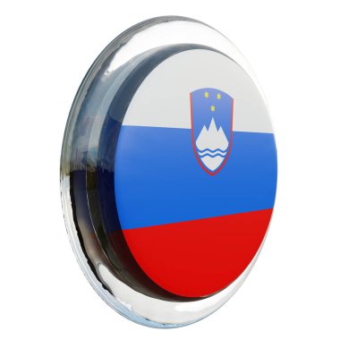 Slovenia 3d textured glossy circle flag