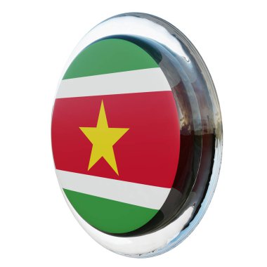 Suriname 3d textured glossy circle flag