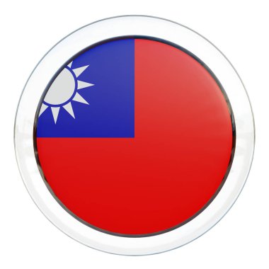Taiwan Republic of China 3d textured glossy circle flag
