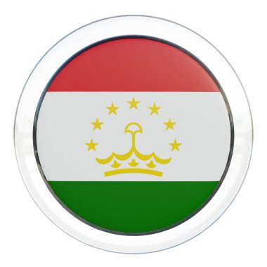 Tajikistan 3d textured glossy circle flag