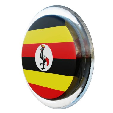 Uganda 3d textured glossy circle flag