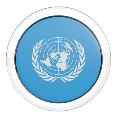 United Nations 3d textured glossy circle flag
